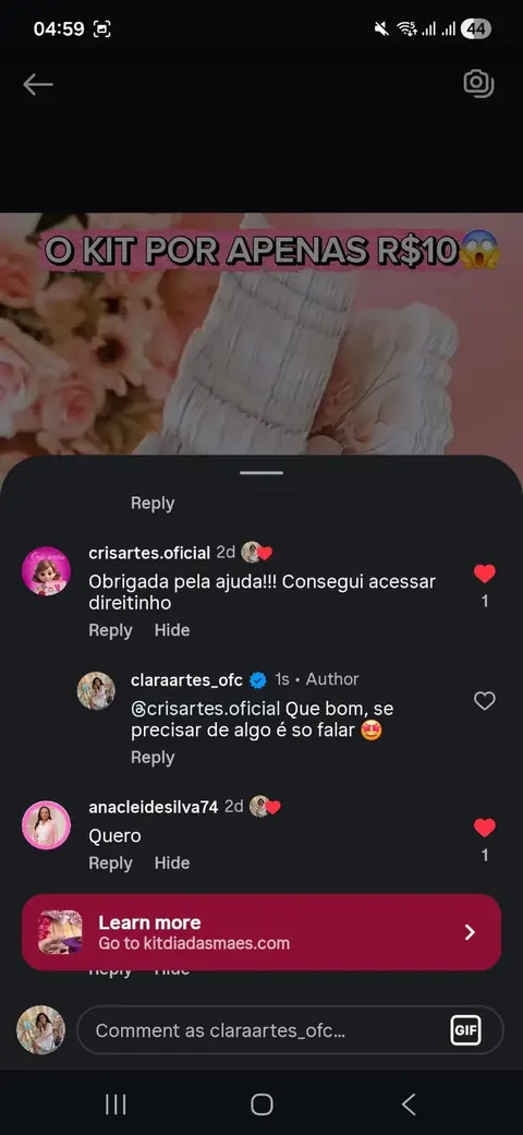 Print de depoimento real de cliente 3